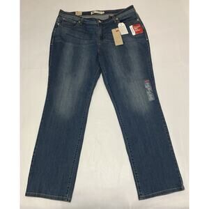 Womens Levi Strauss 580 Blue Jeans Curvy with Straight Leg 31” Inseam 18W NWT